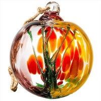 Laelvish Garden 4 Tree Of Life Witch Balls Gazing Balls Hanging Friendship Balls Handblown Glass Christmas Ornament For Wi