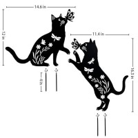 Tiggsy Cat Metal Decorative Garden Stakes Cat Gifts For Women/Men Cat Lovers Gifts Silhouette Statues For Yard Art  Outside  Patio  Outdoor Decor  Garden Decorations  Lawn Ornaments