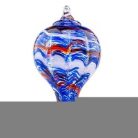 Muse Garden 32Oz Hummingbird Feeders Blown Glass Hummingbird Feeder Garden Backyard Decor For Outside Navy Blue