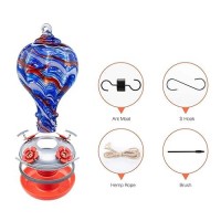 Muse Garden 32Oz Hummingbird Feeders Blown Glass Hummingbird Feeder Garden Backyard Decor For Outside Navy Blue