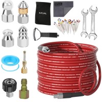 Pressure Washer Cleaning Kit Sewer Jetter Kit For 14 Inch Npt Corner Max Working Pressure Drain Cleaner Hose 5800 Psi Durable S