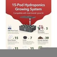 Idoo Hydroponics Growing System Kit 15Pods Christmas Gifts For Women Mom Herb Garden Indoor With Led Grow Light For Home Schoo