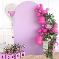 Velway 6Ft Wedding Arch Cover Spandex Fitted Balloon Backdrop Arch Stand Cover 2Sided Round Top Arch Covers For Wedding Bir