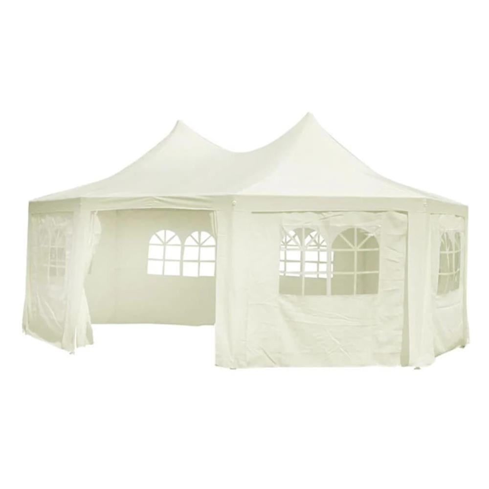 vidaXL Octagonal Party Tent Cream White 20 x 15 x 12 160134