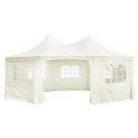 vidaXL Octagonal Party Tent Cream White 20 x 15 x 12 160134