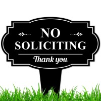 No Soliciting Sign 17X17 Heavy Duty Integrated Ground Stakes Indooroutdoor Use Rust Free Aluminum Composite Made In Us