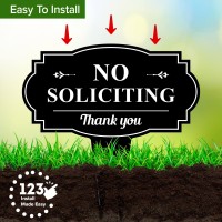 No Soliciting Sign 17X17 Heavy Duty Integrated Ground Stakes Indooroutdoor Use Rust Free Aluminum Composite Made In Us