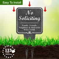 No Soliciting Sign 13X13 Heavy Duty Integrated Ground Stakes Indooroutdoor Use Rust Free Aluminum Composite Made In Us