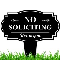 No Soliciting Sign For House No Soliciting Yard Sign 13X13 Heavy Duty Integrated Ground Stakes Rust Free Aluminum Compos