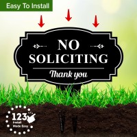 No Soliciting Sign For House No Soliciting Yard Sign 13X13 Heavy Duty Integrated Ground Stakes Rust Free Aluminum Compos