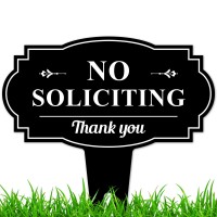 No Soliciting Sign 21X21 Heavy Duty Integrated Ground Stakes Indooroutdoor Use Rust Free Aluminum Composite Made In Us