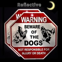 Beware Of Dog Sign Reflective Highly Visible 12X12 Dog Warning Signs Beware Of The Dogs Aluminum Warning Sign 2 Pack Not Resp