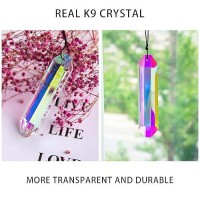 Hdcrystalgifts 2Pcs 5 Large Crystal Sun Catcher Prisms Ab Colored Hexagone Hanging Suncatchers Rainbow Maker For Windows Ro