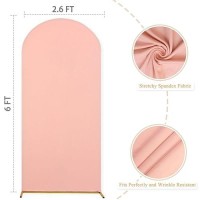 Fuhsy Arch Cover Wedding Spandex Fitted Arch Backdrop Cover Dusty Rose 26X6Ft Arch Covers Stretchy Backdrop For 2Sided Arch Co