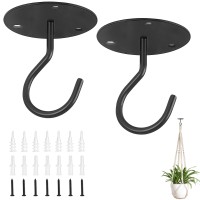 Mkono Ceiling Hooks For Hanging Plants Metal Plant Hanger Bracket Wall Mount Hooks For Hanging Bird Feeders Lanterns Wind Chi