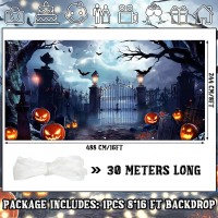 Preboun Halloween Garage Door Banner Large Hanging Backdrop Door Cover Halloween Garage Wall Decorations For Outdoor Holiday 8