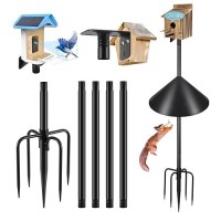 Gtongoko Smart Bird Feeder Pole Squirrel Proof 79 Inch Bird House Poles For Outdoors Squirrel Baffles For Bird Feeders 1 Inch Diameter Bluebird House Pole Weather Station Metal Mounting Pole