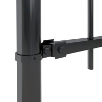vidaXL Garden Fence Set with Spear Top PowderCoated Steel Black 2008x433 Includes 3 Fence Panels and 4 Posts for Hom