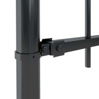 vidaXL Outdoor Garden Fence with Spear Top Sturdy Black PowderCoated Steel Construction Easy Assembly High Security Prope