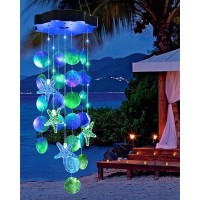 Toodour Solar Wind Chimes For Outside Shells Light Gifts For Mom Grandma Women Wife Girls Waterproof Solar Outdoor Decorative