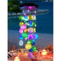 Toodour Solar Wind Chimes For Outside Hanging Pastel Lights With 2 Modes Waterproof Shells Light Gifts For Mom Grandma Wife L