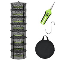 Mekolife Herb Drying Rack Mesh Drying Rack Herb Drying Rack Hanging With Green Zipper Garden Pruning Shears For Drying Her