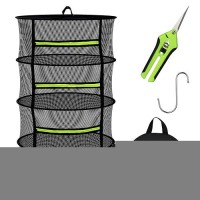 Mekolife Herb Drying Rack Mesh Drying Rack Herb Drying Rack Hanging With Green Zipper Garden Pruning Shears For Drying Her