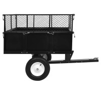 vidaXL Heavy Duty Tipping Lawn Mower Trailer with Extendable Height 6614 lb Max Load Ideal for Transporting Soil Compost a