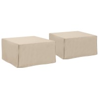 2Pc Square Table And Ottoman Furniture Cover Set