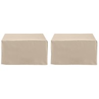 2Pc Square Table And Ottoman Furniture Cover Set