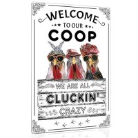 Alkb Funny Farmhouse Decor For Chicken Coop Accessories Welcome To Our Coop Chicken Gifts For Chicken Owners