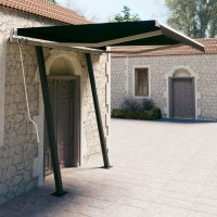 vidaXL Manual Retractable Awning with Posts 98x82 Anthracite 3070099