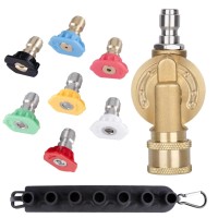 Marstek Pressure Washer Pivoting Coupler Kit 240 Degree Rotation Includes Gutter Cleaner Attachment 7 Spray Nozzle Tips With