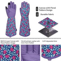 Msupsav Thorn Proof Garden Gloves Long Gardening Gloves Rose Gloves Cactus Gloves Work Gloves For Women Birthday Gifts&Best Gifts (Large  Purple)