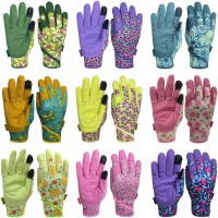 Msupsav Garden Gloves For Women Spandex&Synthetic Leather Gardening Gloves Yard Work Gloves Gardening Gifts&Garden Gifts Touchscreen (Yellow Palm  Medium)