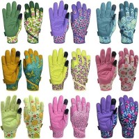 Msupsav Garden Gloves For Women Spandex&Synthetic Leather Gardening Gloves Yard Work Gloves Gardening Gifts&Garden Gifts (Chartreuse Palm  Medium)