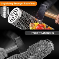 Rolling Grilling Baskets Outdoor Accessories Stainless Steel Cylinder Tubes Vegetable Cage Veggie Grill Bbq Basket Nets Veggies