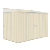 Absco Lean To 10 X 5 Metal Bike Shed Classic Cream