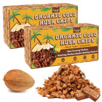 Legigo 2 Pack Coco Husk Chips 22 Lb 100 Organic Coconut Coir Chips Brick Potting Soil Mix With Low Ec Ph Balance Compresse