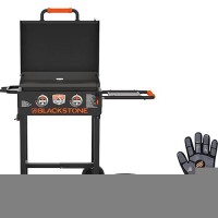 22 Inch Blackstone Griddle With Hood And Grill Stand  Outdoor Flat Top Grill Propane Portable Gas Grill For Camping And Bbq Grill With Blackstone Seasoning  And Blackstone Griddle Gloves