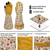 Savjob Gardening Gloves Synthetic Leather Long Garden Gloves With Touchscreen Work Gloves Gardening Giftsgarden Gifts Yellow Me