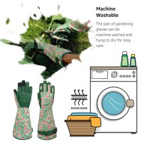 Savjob Gardening Gloves Synthetic Leather Long Garden Gloves With Touchscreen Work Gloves Gardening Giftsgarden Gifts Green Med