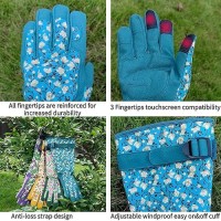 Savjob Gardening Gloves For Menwomen Leather Thorn Proof Garden Gloves With Touchscreen Work Gloves Gardening Gifts For Women L