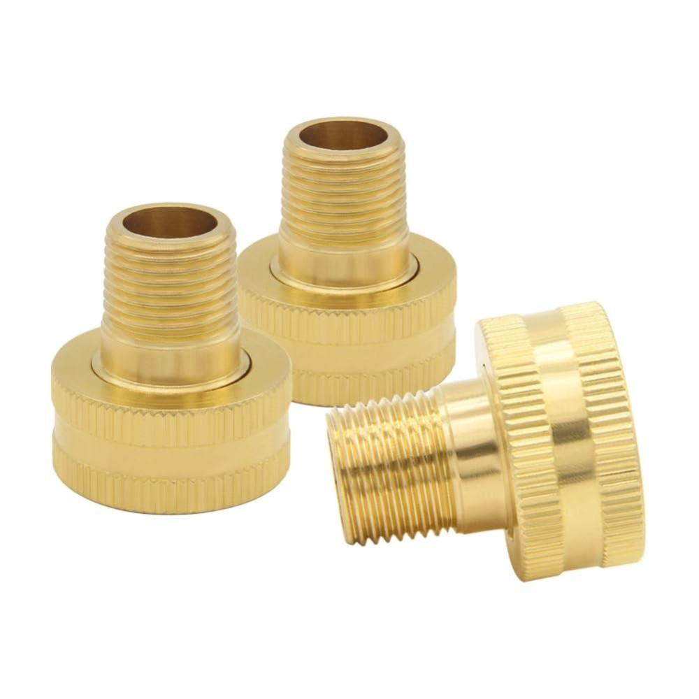 Hooshing 3Pcs Brass Garden Hose Adapter 38 Npt Male To 34 Ght Female Thread Hose Connector Garden Pipe Joint Repair Fittin