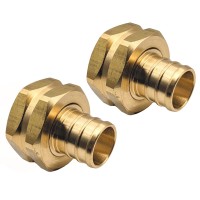 Gridtech 2 Pack Brass Garden Hose Adapter Swivel Fitting 34 Pex Barb And 34 Ght Female Connector Heavyduty Highpre