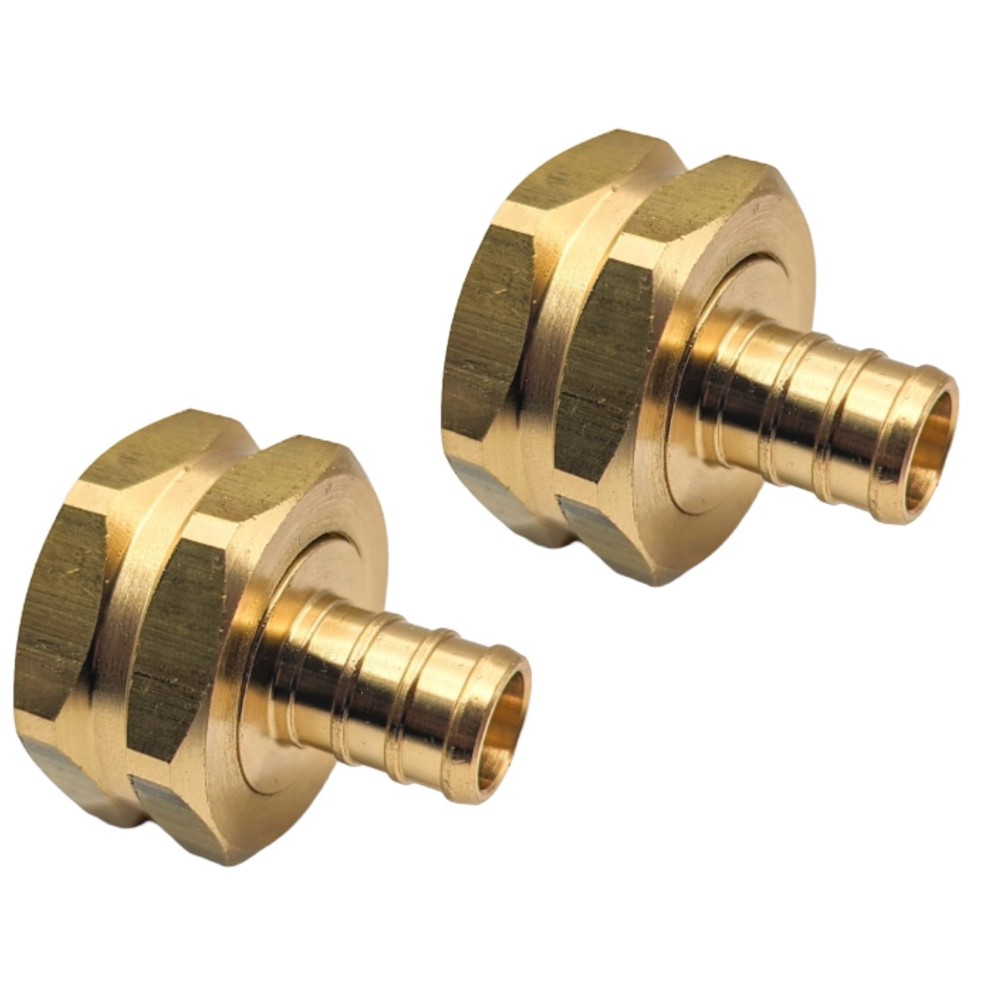 Gridtech 2 Pack Brass Garden Hose Adapter Swivel Fitting 12 Pex Barb And 34 Ght Female Connector Heavyduty Highpre