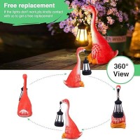 Goodeco Flamingo Statue With Solar Lantern Artistic Pink Flamingo Decor For Outdoor Garden Home Flamingo Gifts For Women