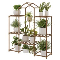 Bamworld Plant Stand Indoor Hanging Plant Shelf Outdoor Large Plant Rack For Multiple Plants Boho Home Decor Plant Gift For Mom