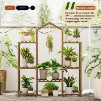 Bamworld Plant Stand Indoor Hanging Plant Shelf Outdoor Large Plant Rack For Multiple Plants Boho Home Decor Plant Gift For Mom