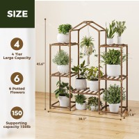 Bamworld Plant Stand Indoor Hanging Plant Shelf Outdoor Large Plant Rack For Multiple Plants Boho Home Decor Plant Gift For Mom